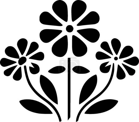 Ilustración de Flores - silueta minimalista y simple - ilustración vectorial - Imagen libre de derechos
