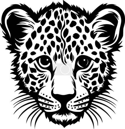 Téléchargez les illustrations : Bébé léopard - silhouette minimaliste et simple - illustration vectorielle - en licence libre de droit