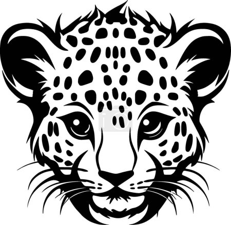 Leopardenbaby - minimalistische und einfache Silhouette - Vektorillustration