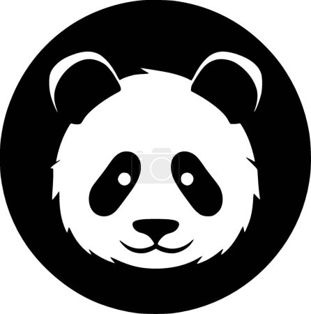 Panda - minimalist and simple silhouette - vector illustration