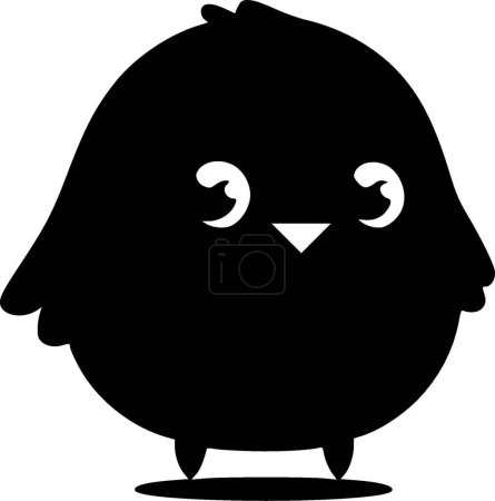 Peep - icono aislado en blanco y negro - ilustración vectorial