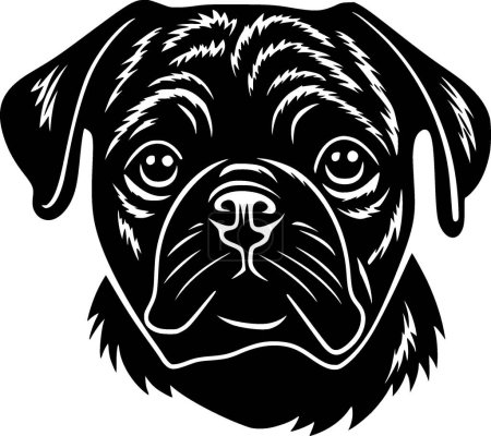 Ilustración de Pug - logotipo vectorial de alta calidad - ilustración vectorial ideal para el gráfico de camisetas - Imagen libre de derechos
