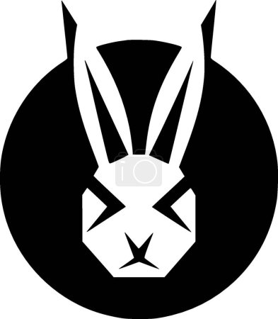 Conejo - logo minimalista y plano - ilustración vectorial