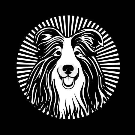 Shetland sheepdog - minimalist and flat logo - vector illustration
