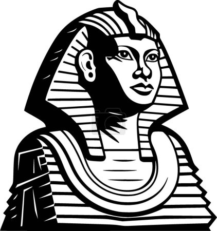 Sphinx - black and white isolated icon - vector illustration