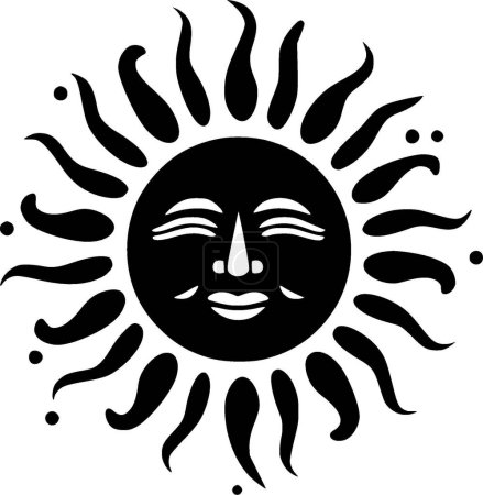 Téléchargez les illustrations : Soleil - logo minimaliste et plat - illustration vectorielle - en licence libre de droit