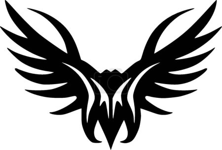 Ilustración de Murciélago - icono aislado en blanco y negro - ilustración vectorial - Imagen libre de derechos