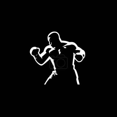 Boxe - illustration vectorielle en noir et blanc