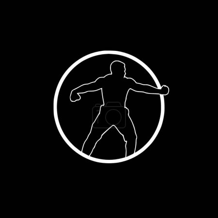 Boxing - black and white isolated icon - vector illustration