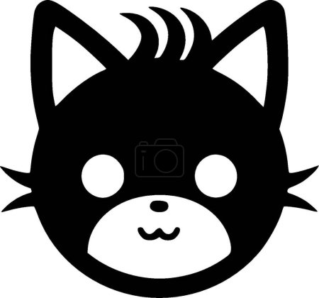Cat - black and white vector illustration