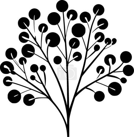 Eucalyptus - minimalist and simple silhouette - vector illustration