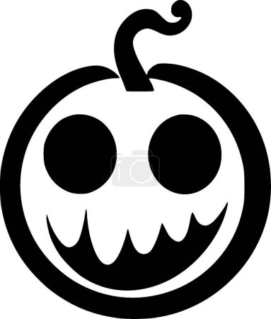 Illustration for Halloween - black and white vector illustration - Royalty Free Image