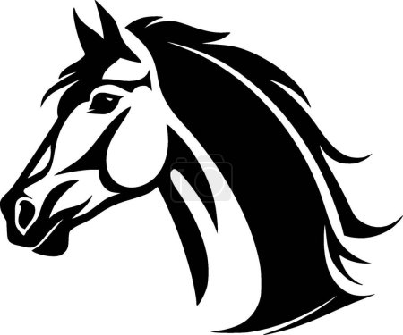 Horse - black and white isolated icon - vector illustration