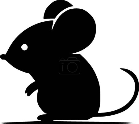 Mouse - minimalist and flat logo - vector illustration