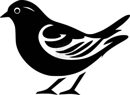 Pigeon - black and white vector illustration