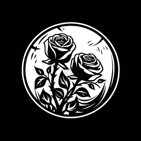 Rosen - schwarz-weiße Vektorillustration