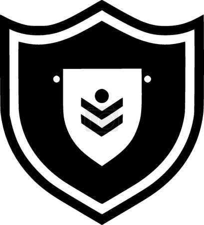 Shield - schwarz-weiße Vektorillustration
