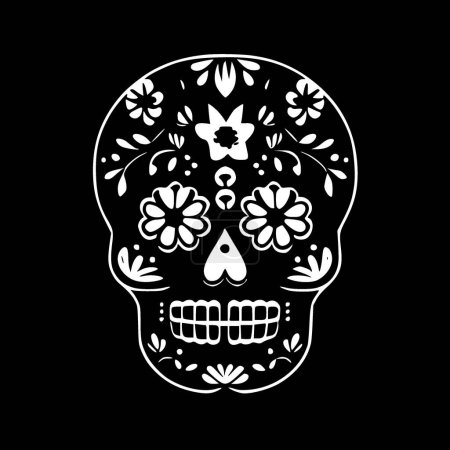 Sugar skull - minimalist and simple silhouette - vector illustration