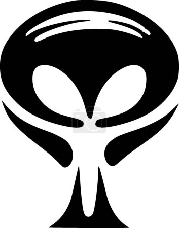 Alien - ilustración vectorial en blanco y negro