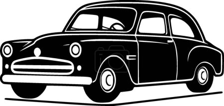 Illustration for Car - black and white vector illustration - Royalty Free Image