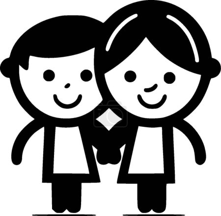Ilustración de Niños - logotipo vectorial de alta calidad - ilustración vectorial ideal para el gráfico de camisetas - Imagen libre de derechos
