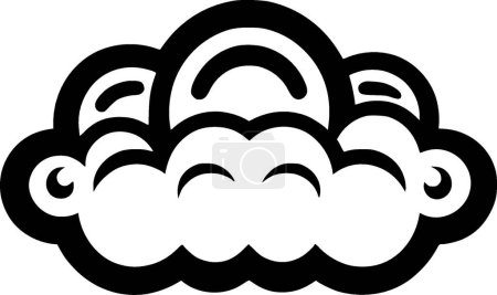Nube - ilustración vectorial en blanco y negro