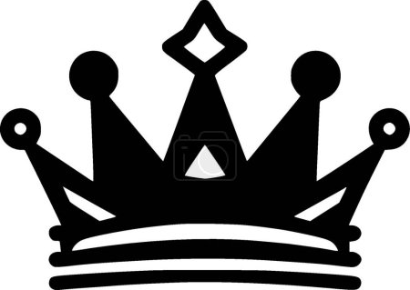 Ilustración de Corona - icono aislado en blanco y negro - ilustración vectorial - Imagen libre de derechos