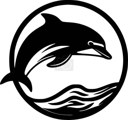 Illustration for Dolphin - minimalist and simple silhouette - vector illustration - Royalty Free Image