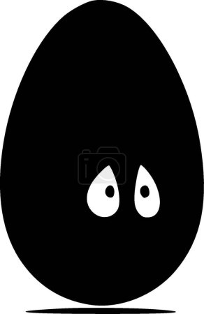 Egg - black and white isolated icon - vector illustration