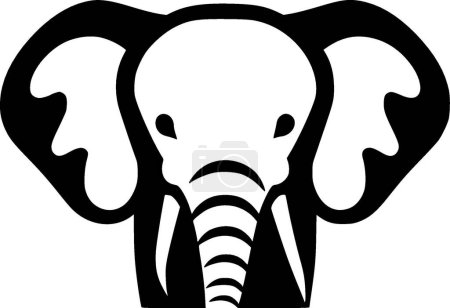 Elephant - black and white vector illustration