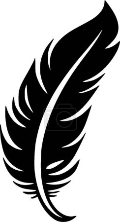 Feather - minimalist and flat logo - vector illustration