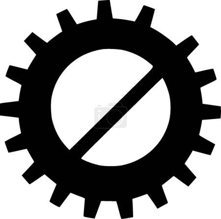 Gear - black and white isolated icon - vector illustration