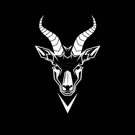 Goat - black and white isolated icon - vector illustration