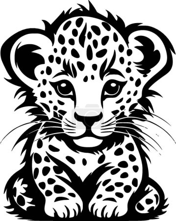 Bébé léopard - logo plat et minimaliste - illustration vectorielle