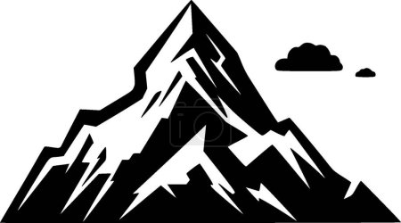 Mountains - black and white isolated icon - vector illustration
