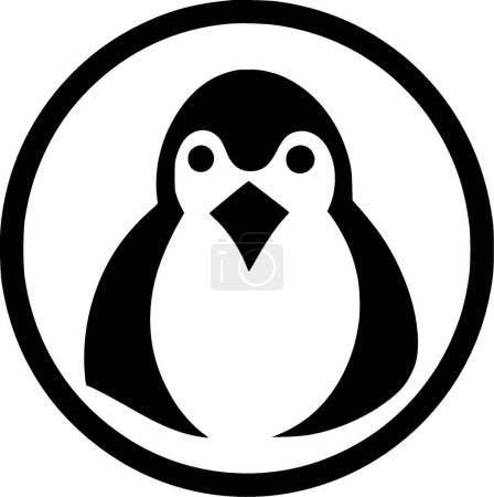 Téléchargez les illustrations : Pingouin - silhouette minimaliste et simple - illustration vectorielle - en licence libre de droit