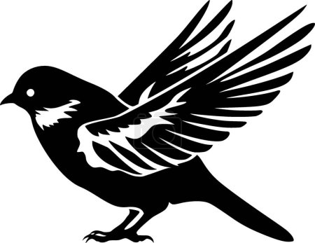 Pigeon - minimalist and flat logo - vector illustration