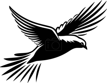 Pigeon - minimalist and flat logo - vector illustration