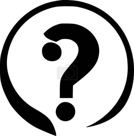 Question - black and white isolated icon - vector illustration