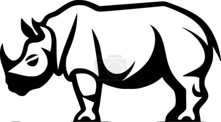 Téléchargez les illustrations : Rhinocéros - logo vectoriel de haute qualité - illustration vectorielle idéale pour t-shirt graphique - en licence libre de droit