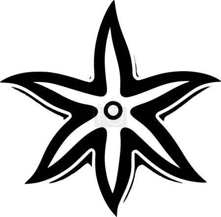 Estrella de mar - logo minimalista y plano - ilustración vectorial