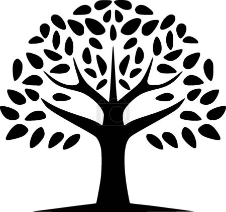 Illustration for Tree - minimalist and flat logo - vector illustration - Royalty Free Image