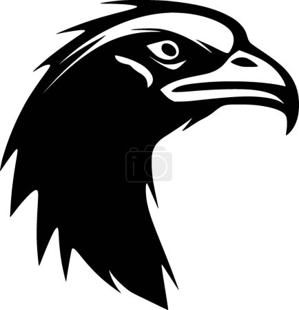 Vulture - black and white isolated icon - vector illustration