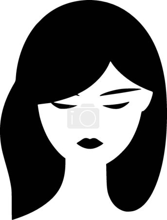 Mujer - logo minimalista y plano - ilustración vectorial