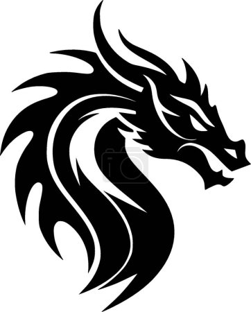 Illustration for Dragon - minimalist and simple silhouette - vector illustration - Royalty Free Image