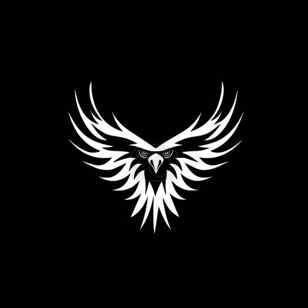 Ilustración de Águila - ilustración vectorial en blanco y negro - Imagen libre de derechos