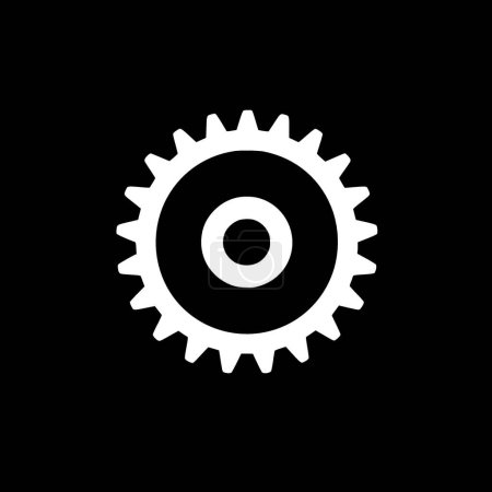 Gear - black and white vector illustration