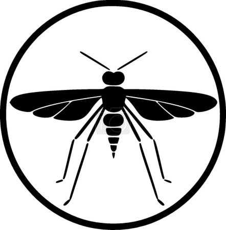 Mosquito - icône isolée en noir et blanc - illustration vectorielle