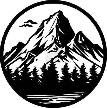 Montañas - logo minimalista y plano - ilustración vectorial