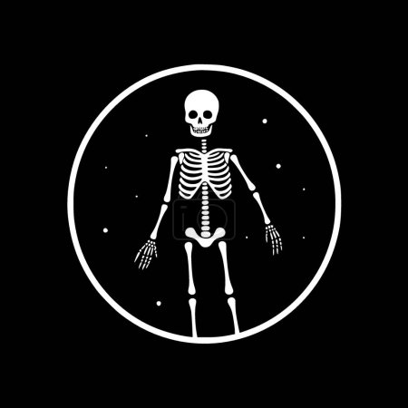 Skeleton - minimalist and flat logo - vector illustration